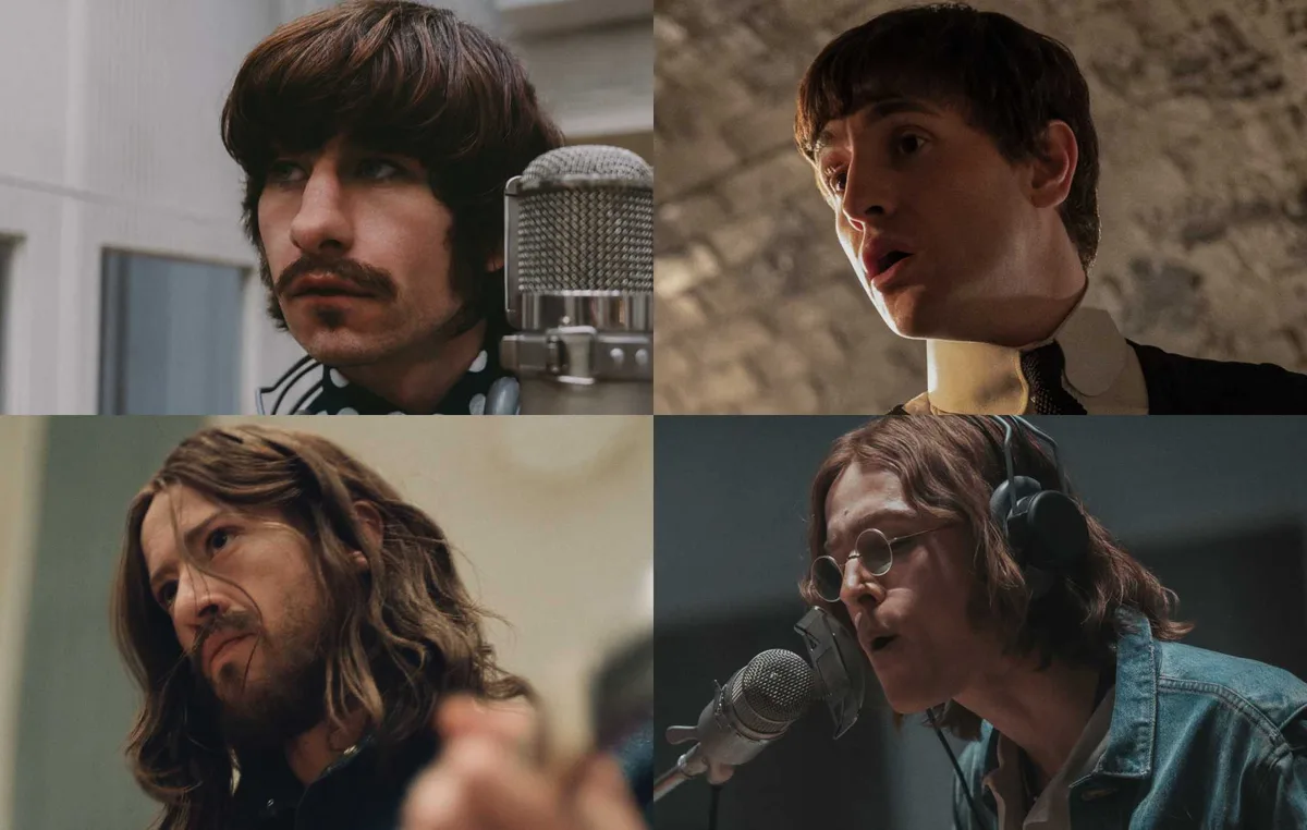 Watch actors in upcoming Beatles biopics recreate iconic ‘Abbey Road’ album cover
