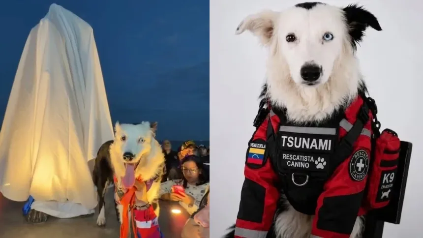 VIDEO VIRAL: Inauguran estatua en honor a Tsunami, el perro heroico que salvó decenas de vidas tras terremotos del 24Jun