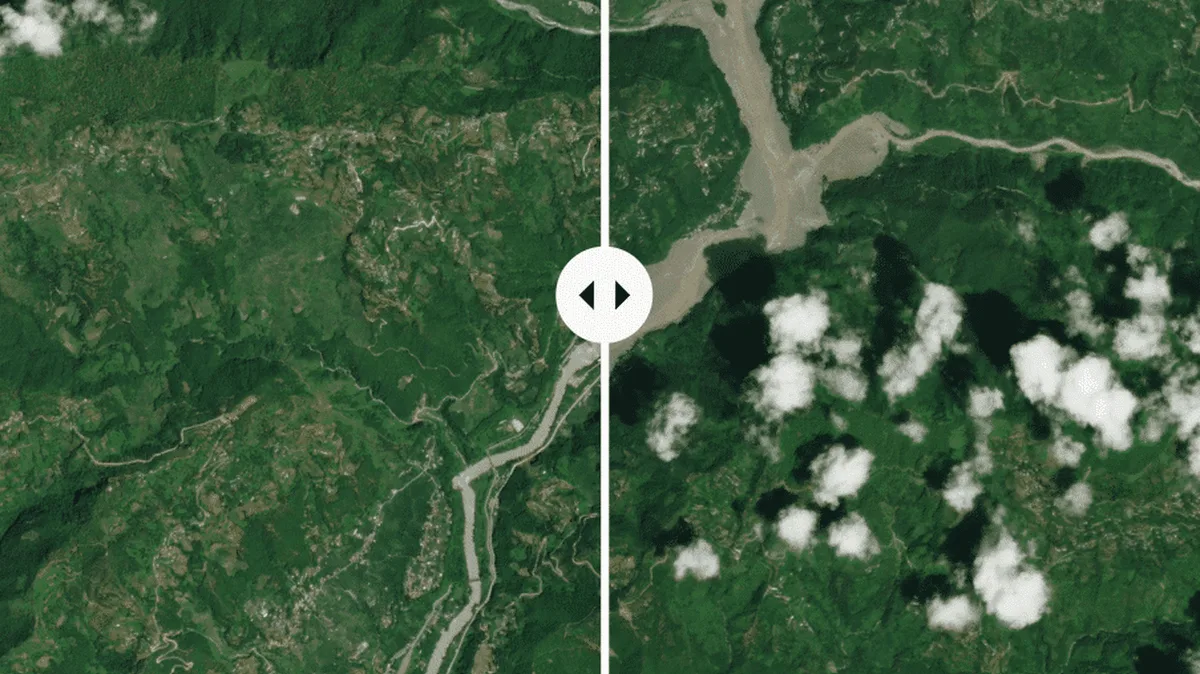 Visualisez depuis l'espace l'ampleur de la coulée de boue meurtrière sur deux villages du Népal