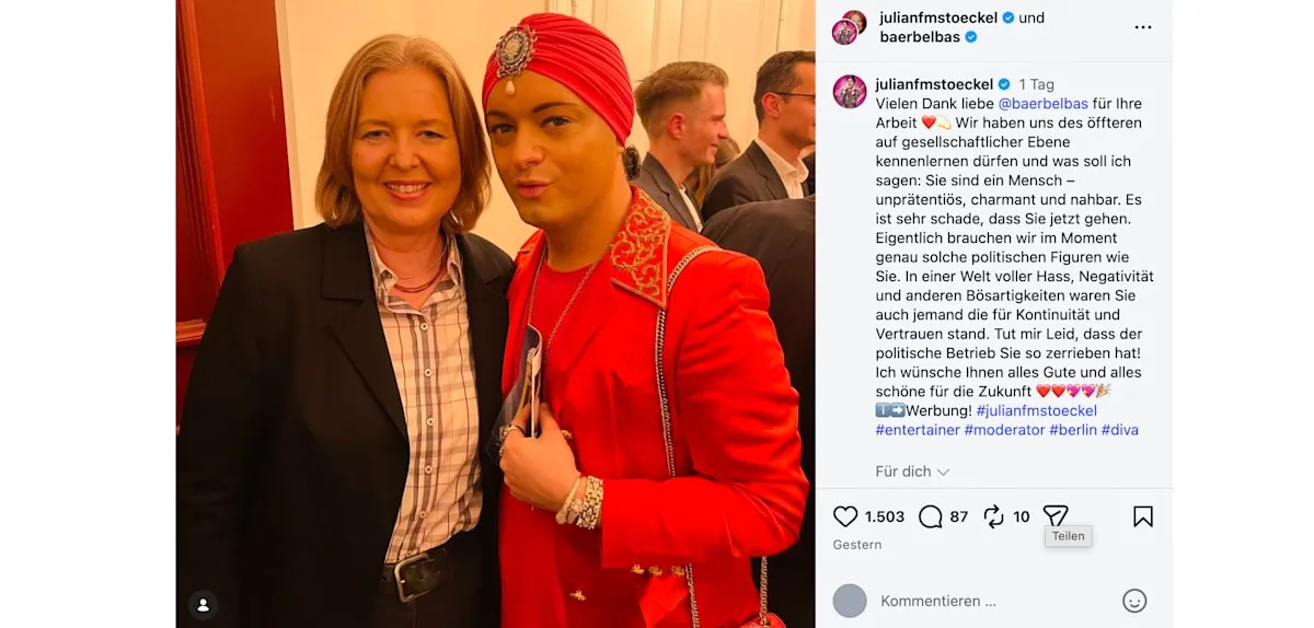 Bärbel Bas meldet sich nach Rücktritt – unter Instagram-Post eines Entertainers
