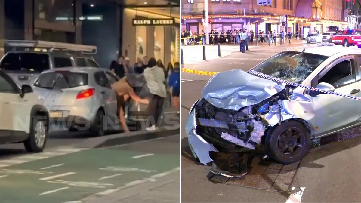 Wild footage shows alleged carjacking before shocking crash in Sydney’s CBD
