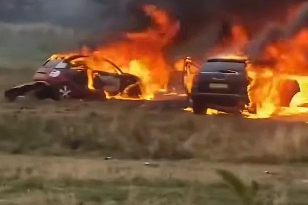 Middlesbrough gang fears: Cars set on fire at balloon release memorial for man who died in A66 crash