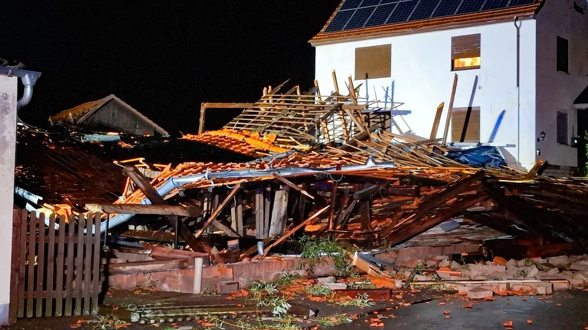 Unwetterschäden: Meteorologe: Tornado auch in Schlitz wahrscheinlich