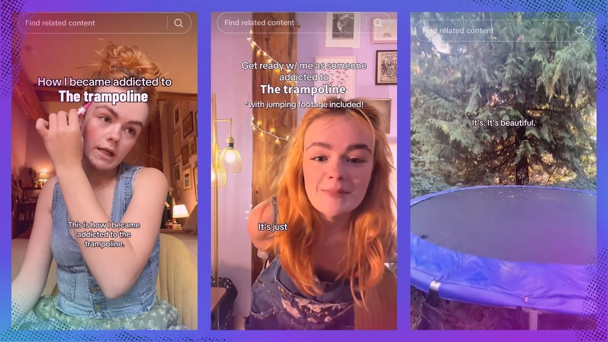 This TikTokker jumps on a trampoline every night. Has she figured out the secret to happiness?