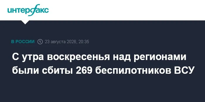 C утра воскресенья над регионами были сбиты 269 беспилотников ВСУ