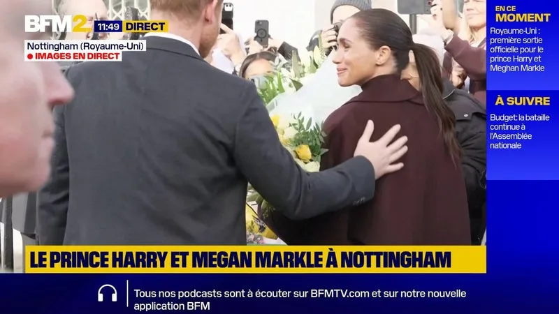 Nottingham: Harry et Meghan font leur première apparition publique depuis leur retour au Royaume-Uni