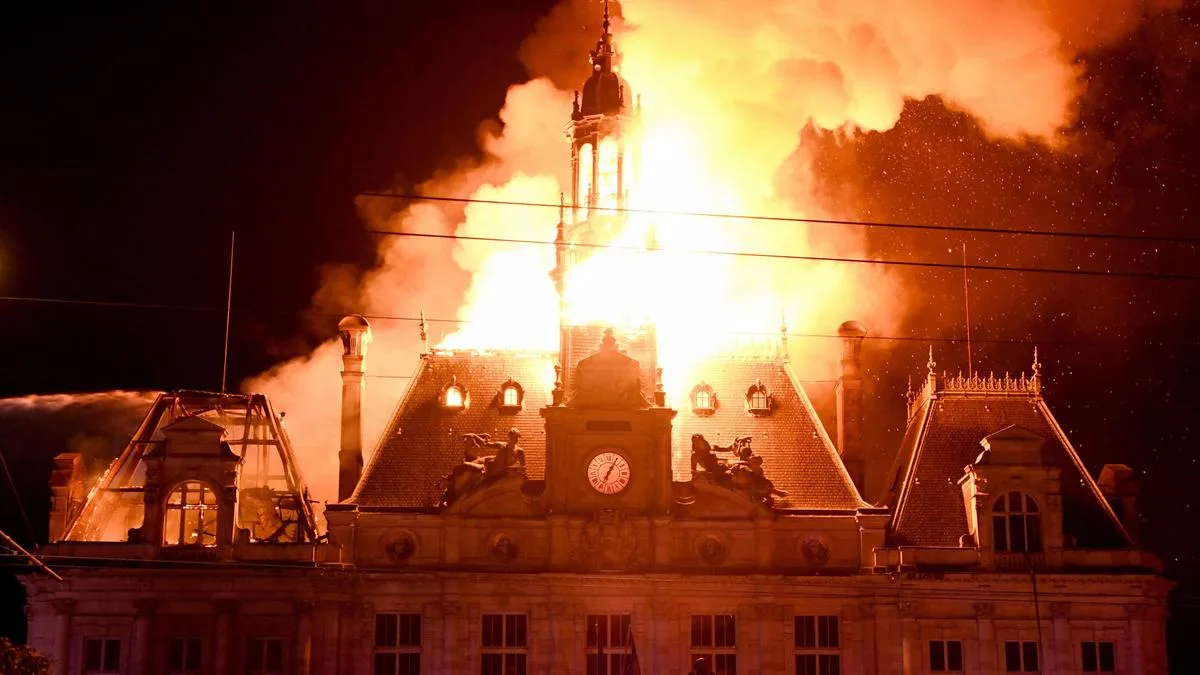 Clashes and fires break out as protesters rally across France, joining students