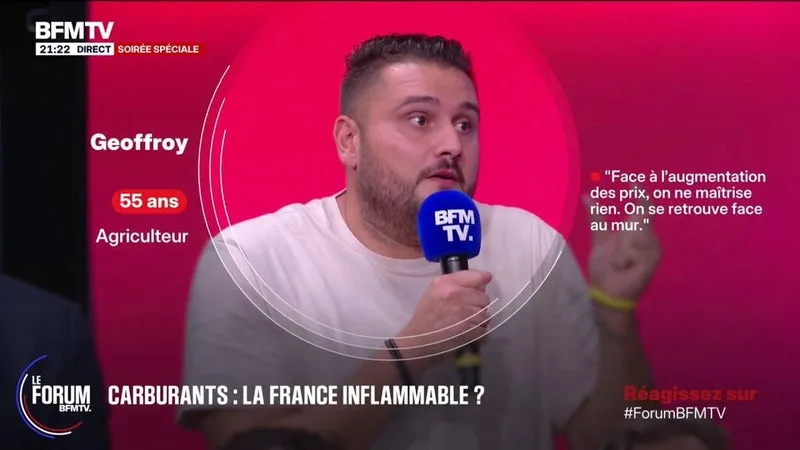 FORUM BFMTV - Hausse du prix des carburants: "On pourrait ne pas mal le prendre, si ce n'était pas couplé avec toutes les hausses du quotidien", estime Geoffroy, agriculteur