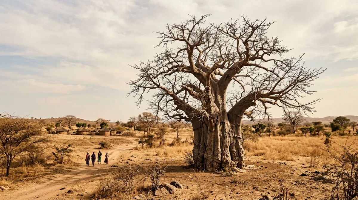 A árvore africana capaz de armazenar grandes quantidades de água em seu enorme tronco e sobreviver durante longas estações secas