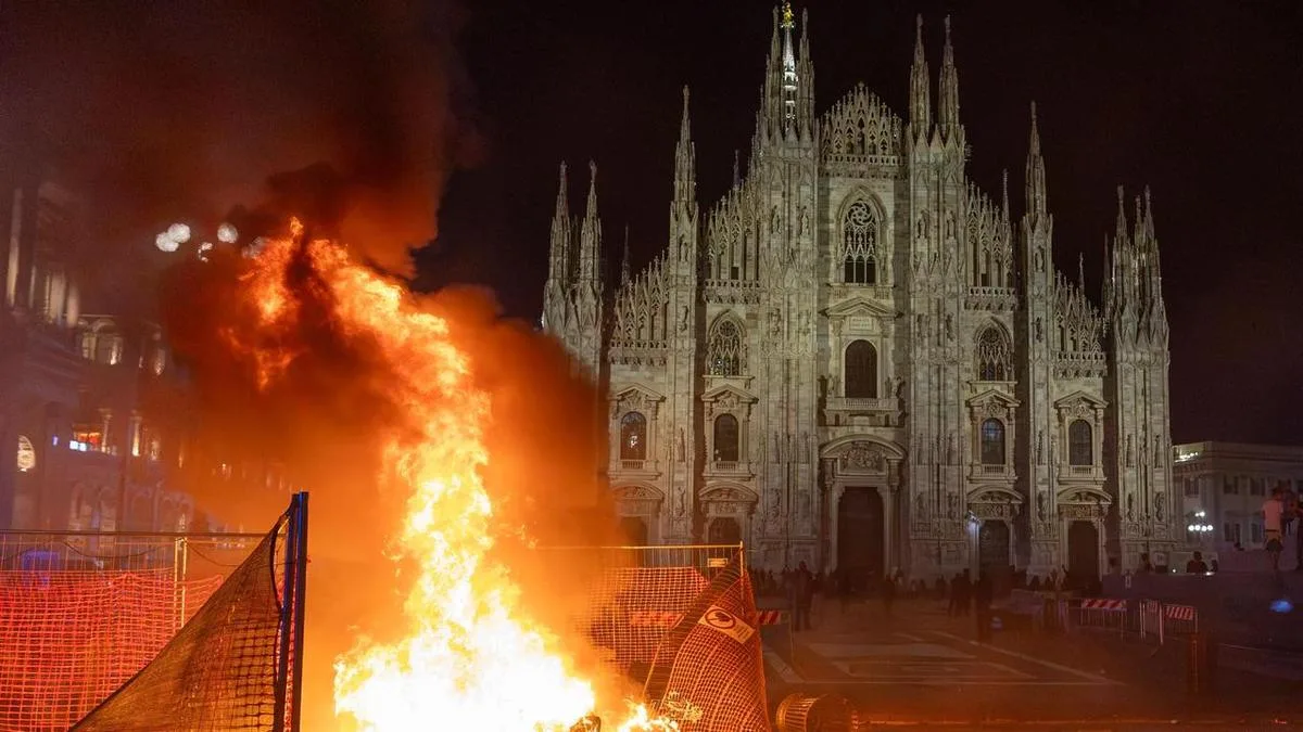 Violent unrest in Milan as police detain 160