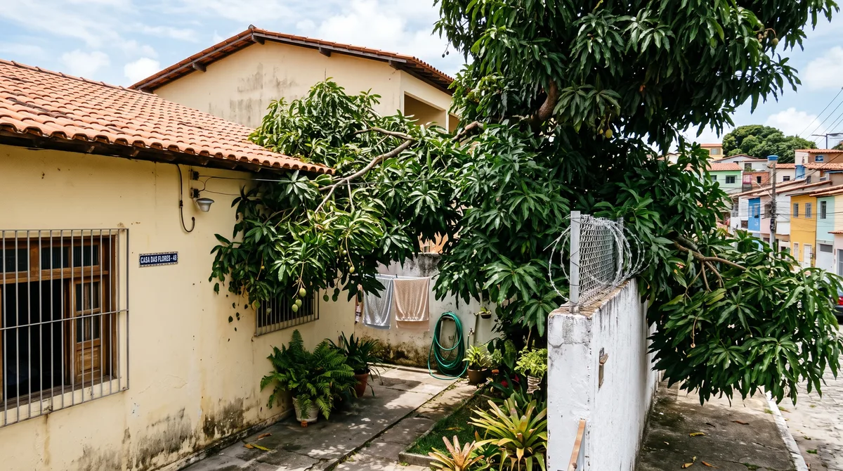Morador de casa notifica vizinho de que os galhos da sua mangueira estão invadindo o telhado e entupindo calhas, vizinho se recusa a podar e morador descobre no código civil que tem o direito de cortar os galhos que ultrapassam o muro