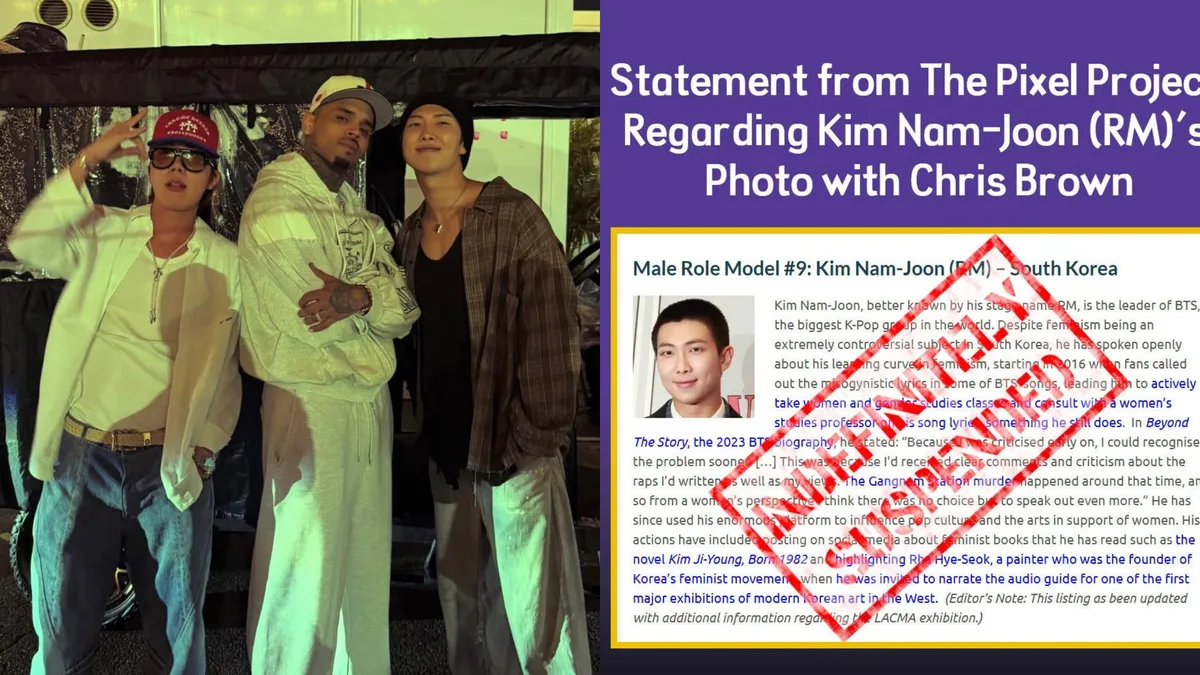 Suspende ONG a RM de BTS por polémica foto con Chris Brown