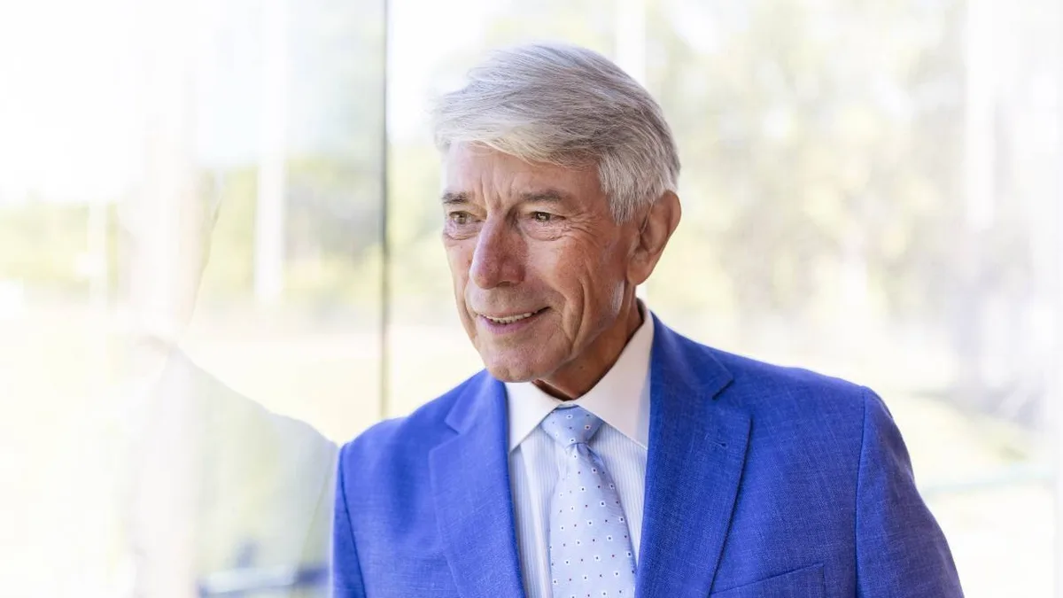 Buck Martinez shows off his newly acquired 2025 AL Championship ring