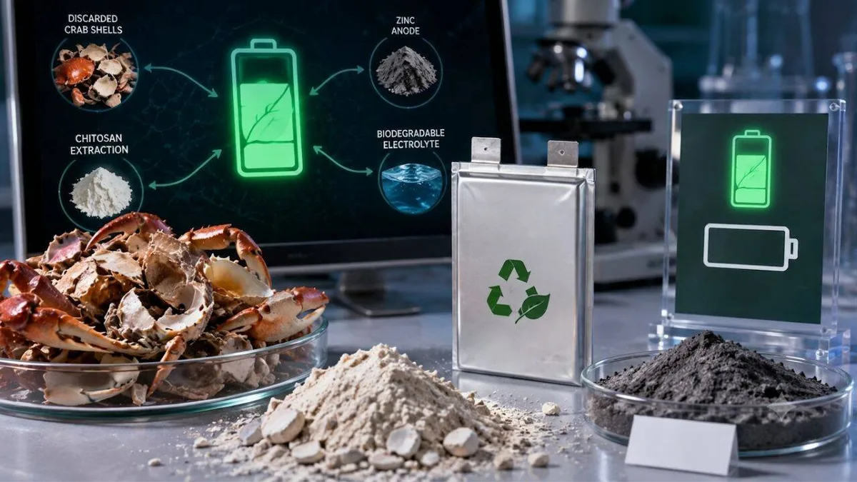 Scientists made a zinc battery from crab shells that lasted 1,000 cycles