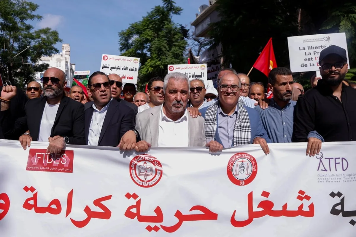 Tunisians stage biggest protest in years against President Saied