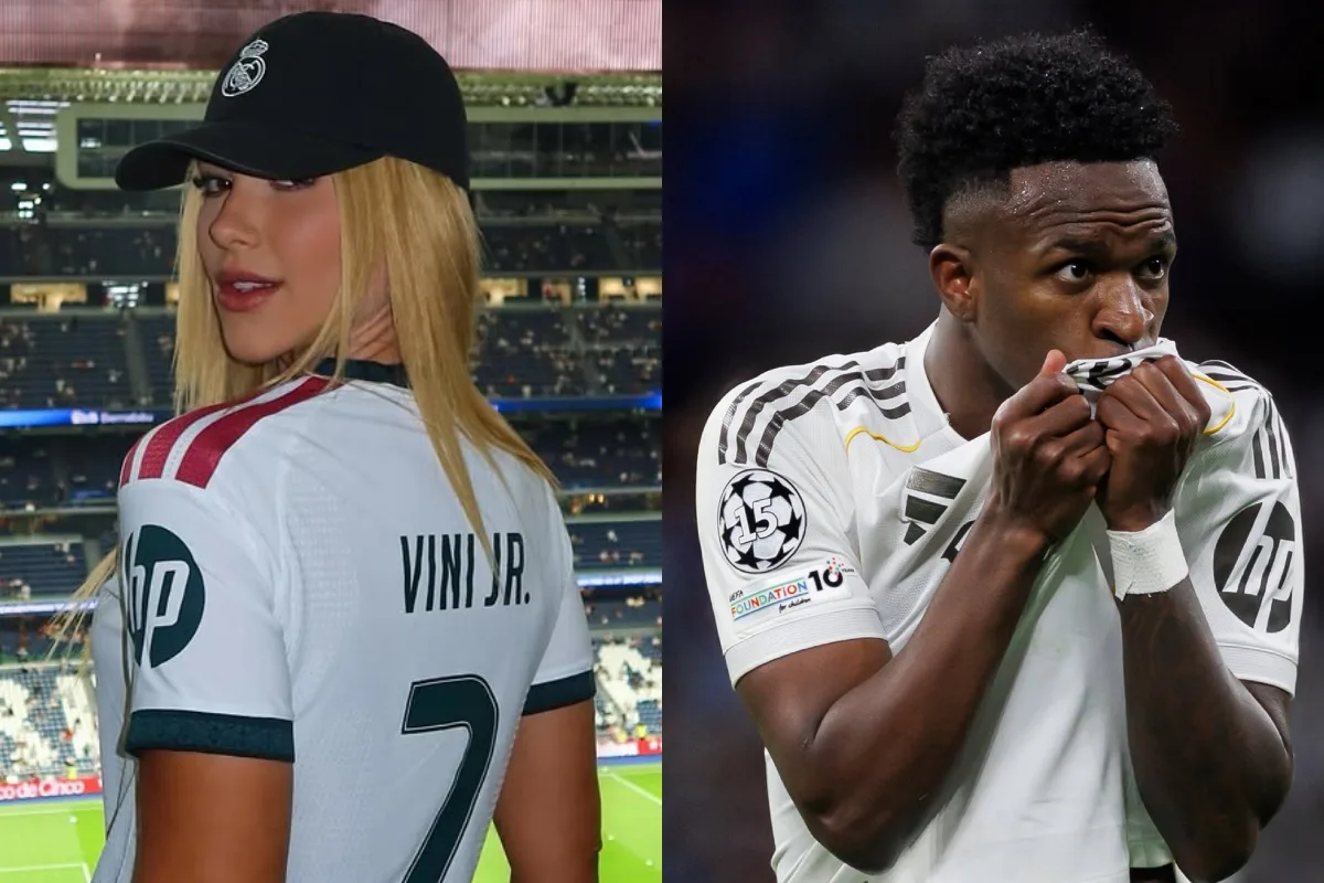 Após críticas, Virginia posa em estádio e ganha "carinho" de Vini Jr.