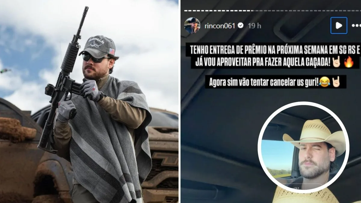 ‘Vão tentar cancelar os guri’: Influenciador anuncia viagem a SC para entregar prêmio valioso e diz que vai caçar javalis