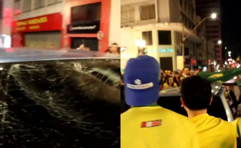 Motorista tem vidro de carro quebrado durante manifestação em apoio a Flávio Bolsonaro; vereador é acusado de participar da agressão