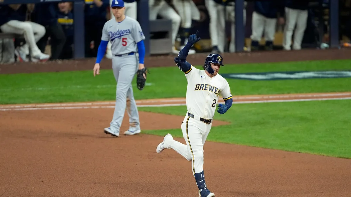 Turang homers, Milwaukee's bullpen stars as Brewers beat Dodgers in NLCS opener