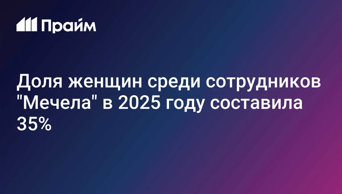Доля женщин среди сотрудников "Мечела" в 2025 году составила 35%