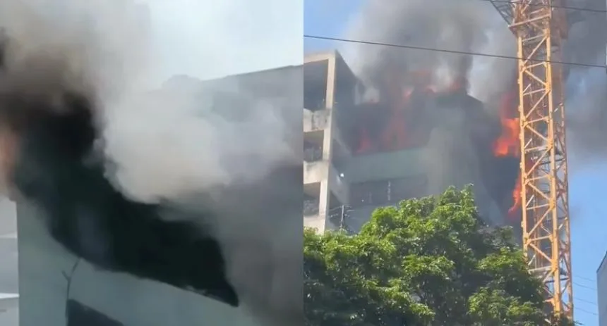 EN VIDEO: Fuerte incendio se desató en edificio de la zona industrial de Palo Verde