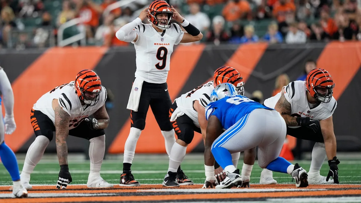 Joe Burrow starts and backup Joe Flacco throws a TD pass as Bengals beat Lions 16-14