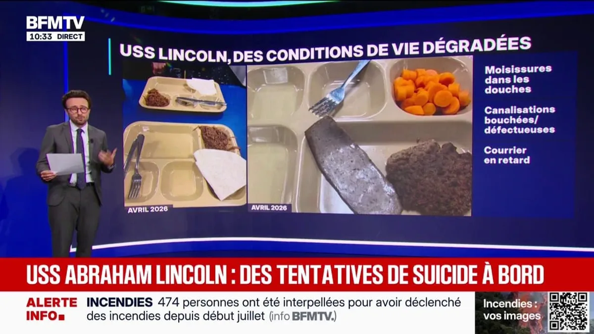 Hygiène, nourritures, tentatives de suicide: que se passe-t-il à bord du porte-avions américain USS Lincoln?
