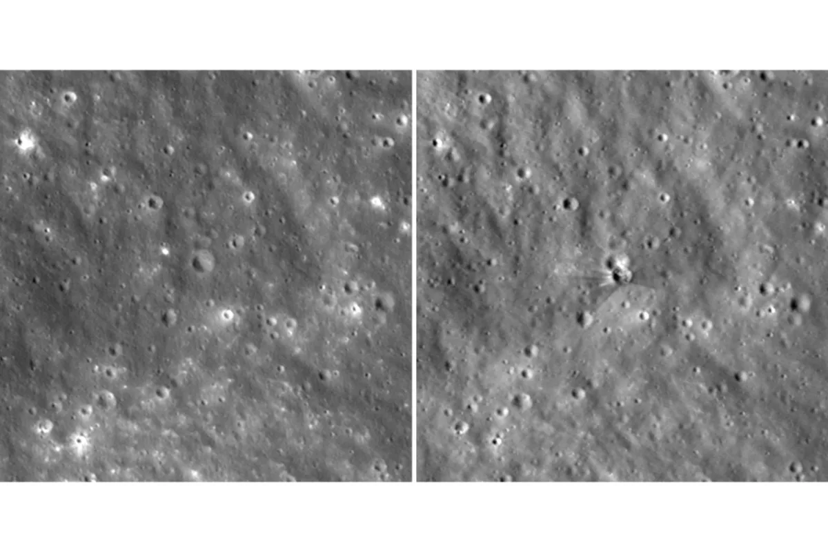 A SpaceX rocket carved out a crater on the moon as long as a bowling lane with ‘butterfly wing’ streaks