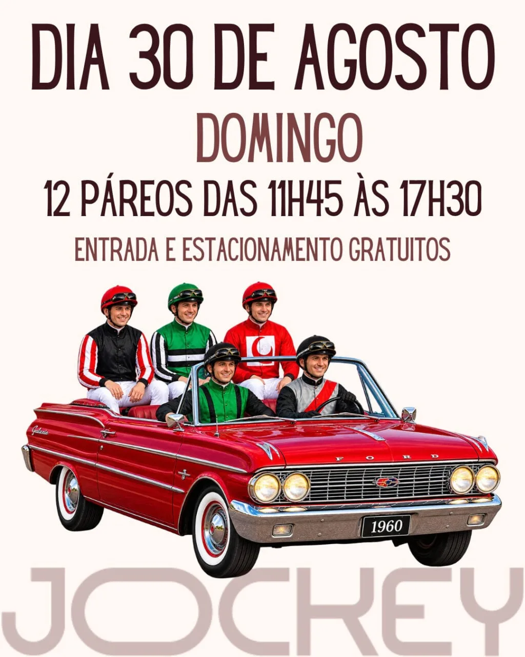 Jockey Club terá domingo especial com carros antigos e corridas