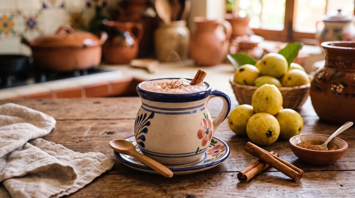 El atole de guayaba con canela que toman en los mercados de Puebla para el frío: receta paso a paso