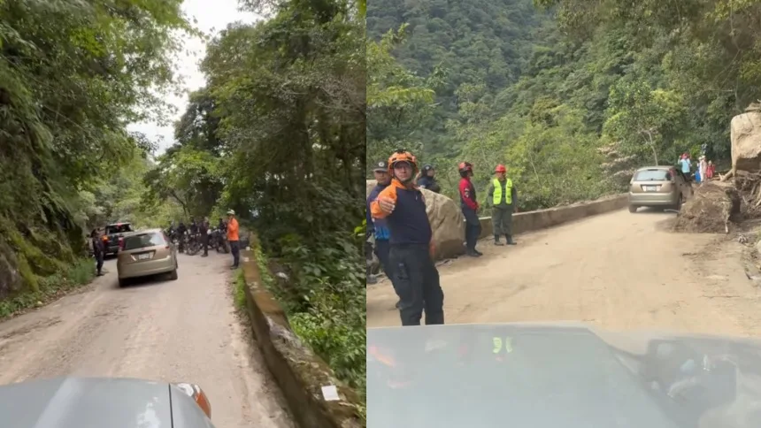 EN VIDEOS: Abrieron paso en Choroní para que turistas lograran salir: Alcaldía cerró la vía de nuevo para culminar trabajos
