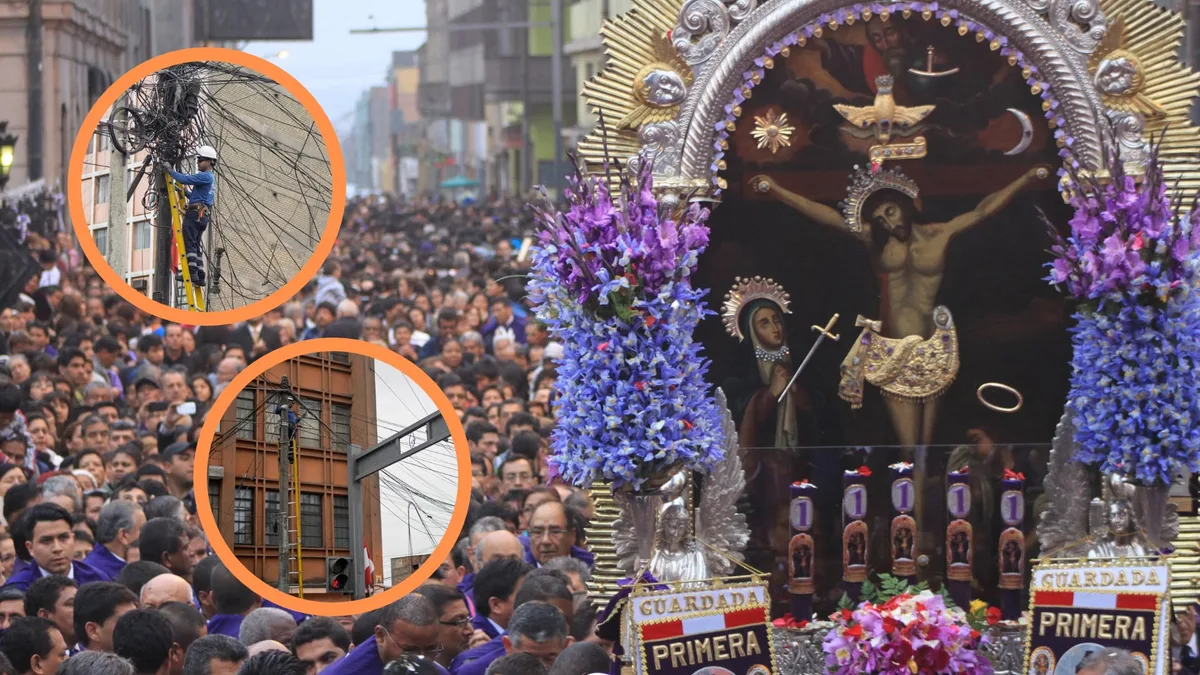 Señor de los Milagros: PROLIMA retira más de media tonelada de cables en cada ruta procesional para recuperar las calles del Centro Histórico
