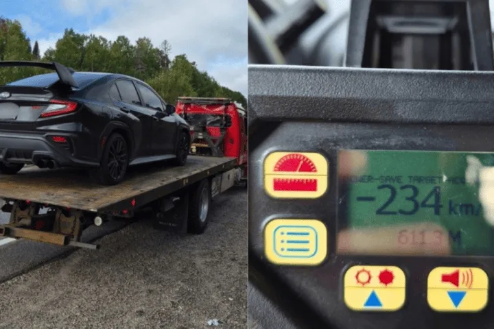 Driver travelling 234 km/h in northern Ontario charged with stunt driving