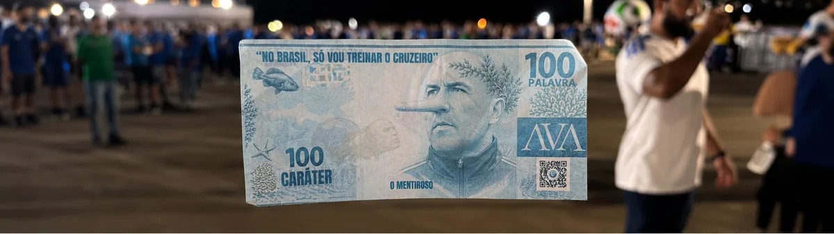 Torcida do Cruzeiro xinga Leonardo Jardim e protesta com notas de 100 no Mineirão; assista