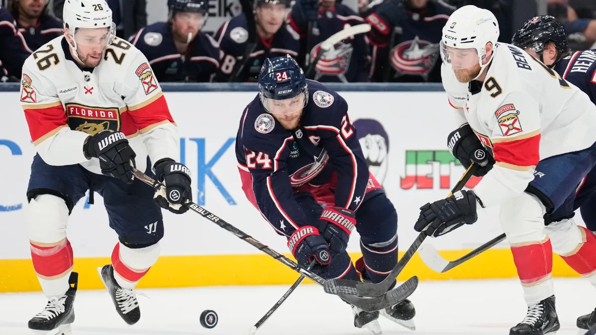 Blue Jackets’ Olivier fined $5,000 for slashing Panthers’ Balinskis