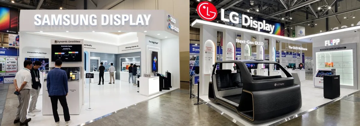 접힘부 밝기 맞춘 삼성D, 금속판 없는 OLED LGD…세계 최초 기술 공개