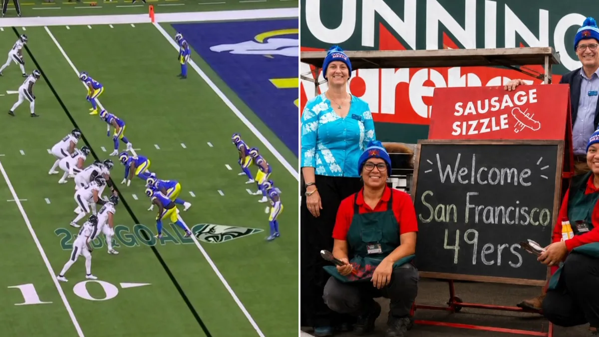 Bunnings snag added to foodie passport for visiting NFL fans in Melbourne during San Francisco 49ers and LA Rams clash