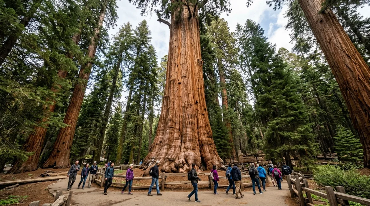 Uma única sequoia na Califórnia guarda cerca de 1.487 m³ de madeira e seu tronco pesa quase 1.400 toneladas, tornando General Sherman a maior árvore do mundo em volume mesmo sem ser a mais alta