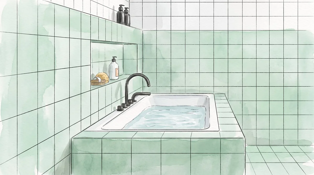 Bañeras con azulejos, la tendencia que volvió a ganar terreno en los baños actuales