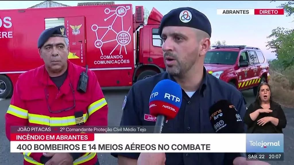 Incêndio em Abrantes difícil de controlar sem ameaçar casas