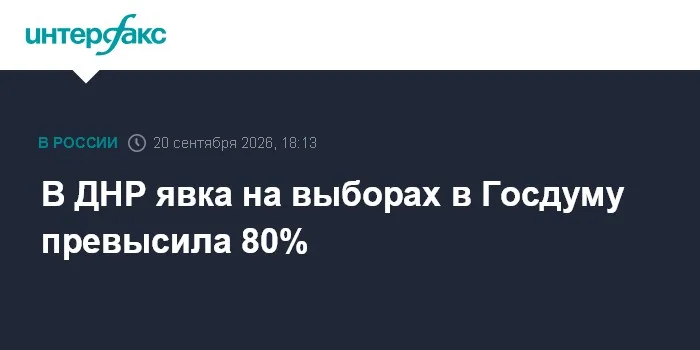 В ДНР явка на выборах в Госдуму превысила 80%