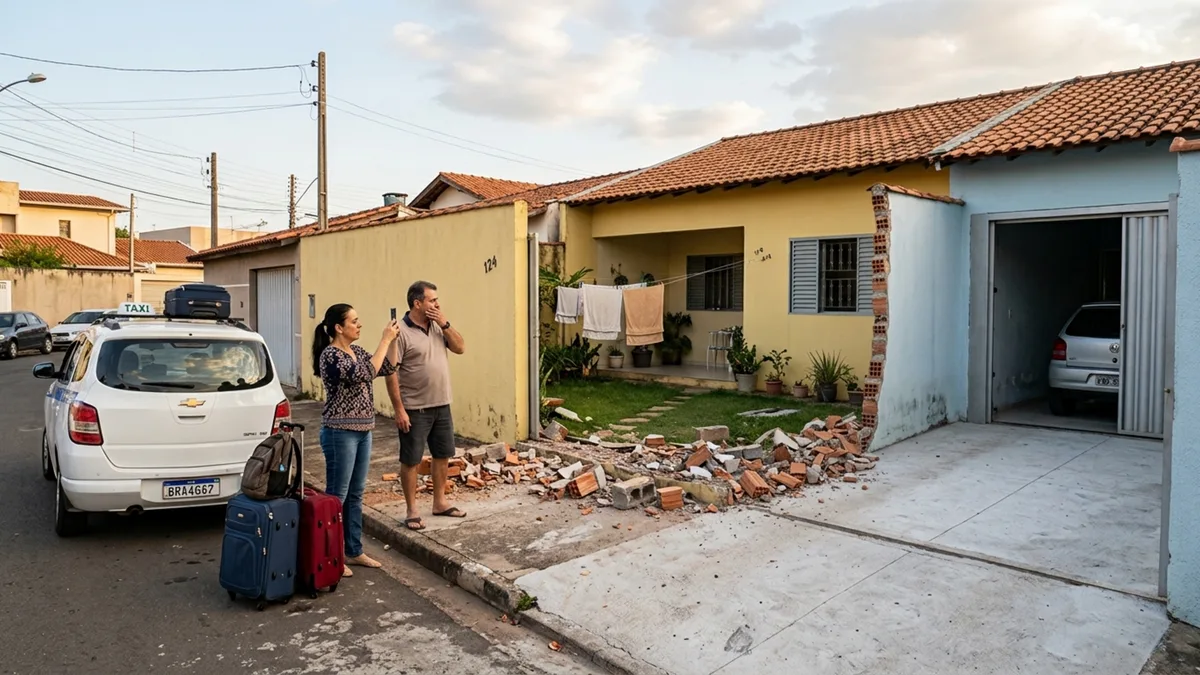 Casal viaja por dez dias e, quando volta, encontra o muro lateral demolido pelo vizinho para ampliar a entrada da garagem, moradores discutem quem deve reconstruir a divisão