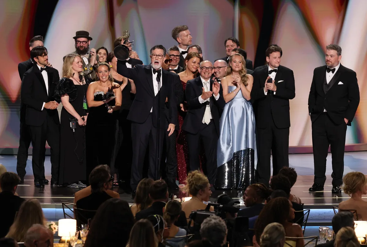 2026 Emmys: Stephen Colbert Uses His Outstanding Variety Win To Uplift His Crew