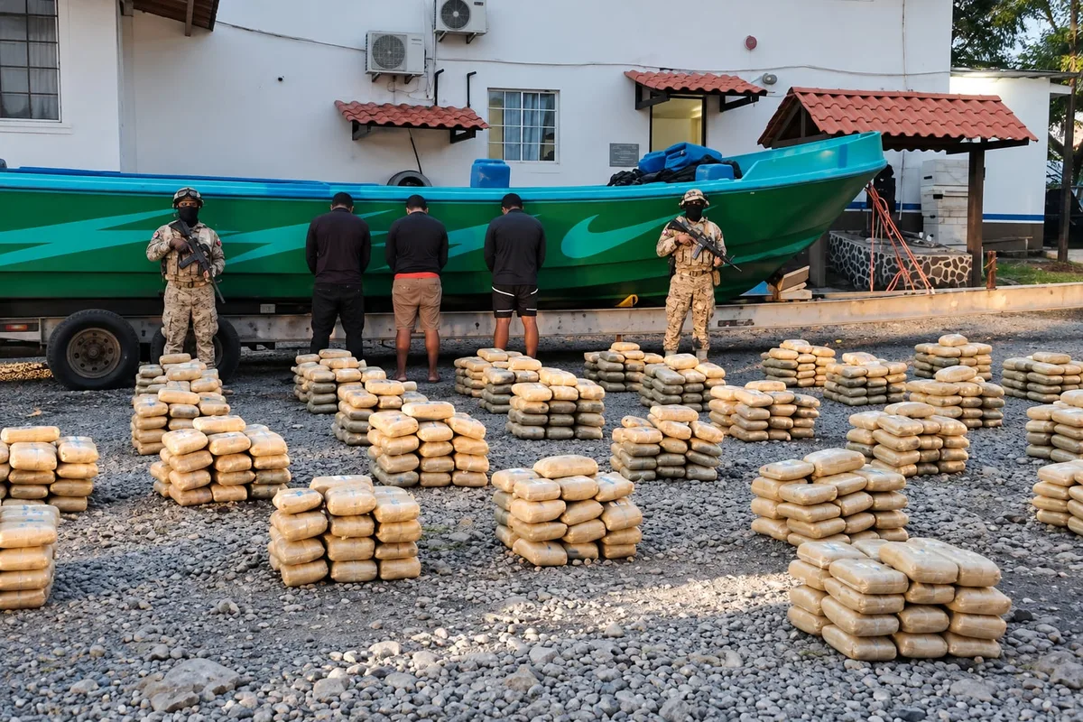 Les falló la jugada: tres extranjeros intentaron escapar y arrojaron al mar 1.098 paquetes de presunta droga en Panamá