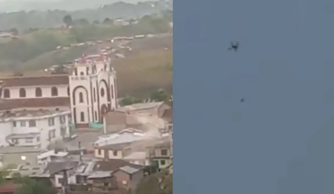 VIDEO: disidencias de las Farc atacaron con drones explosivos una estación policial en Colombia
