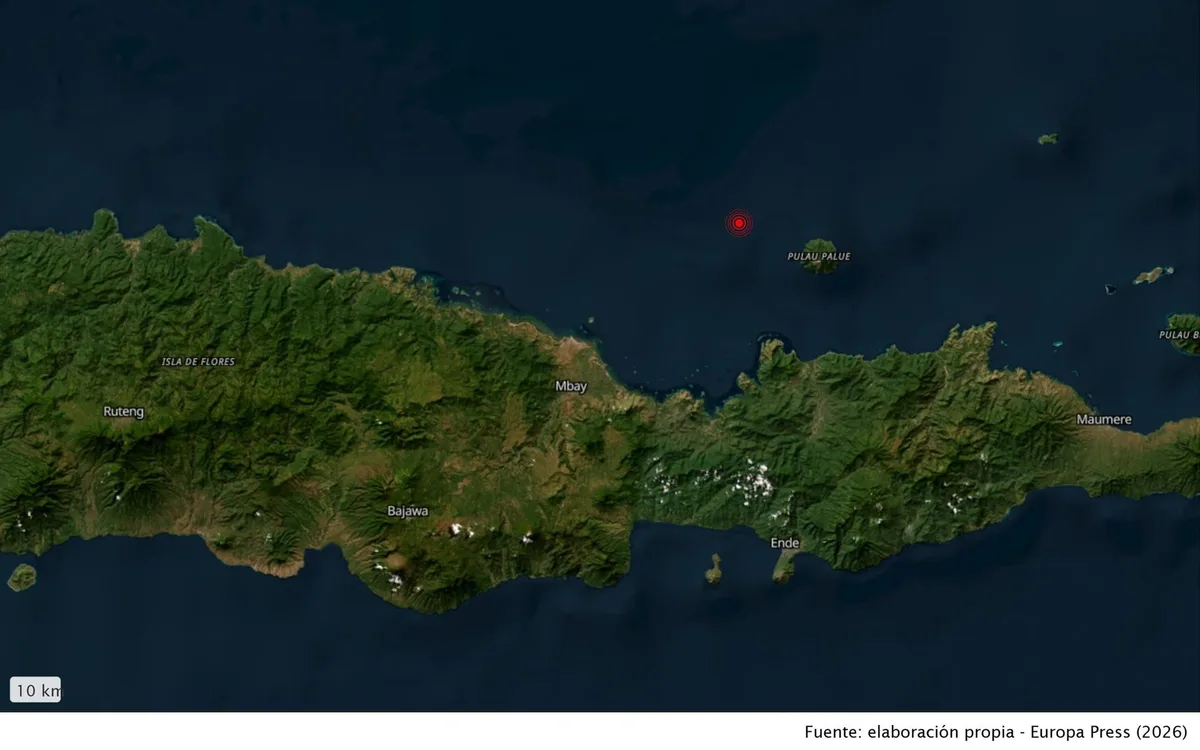 Un terremoto de magnitud 5,8 sacude la isla indonesia de Flores tras el seísmo que dejó 53 fallecidos