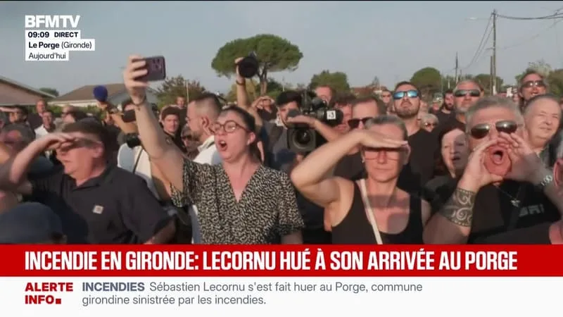 Incendies en Gironde: Sébastien Lecornu hué à son arrivée au Porge