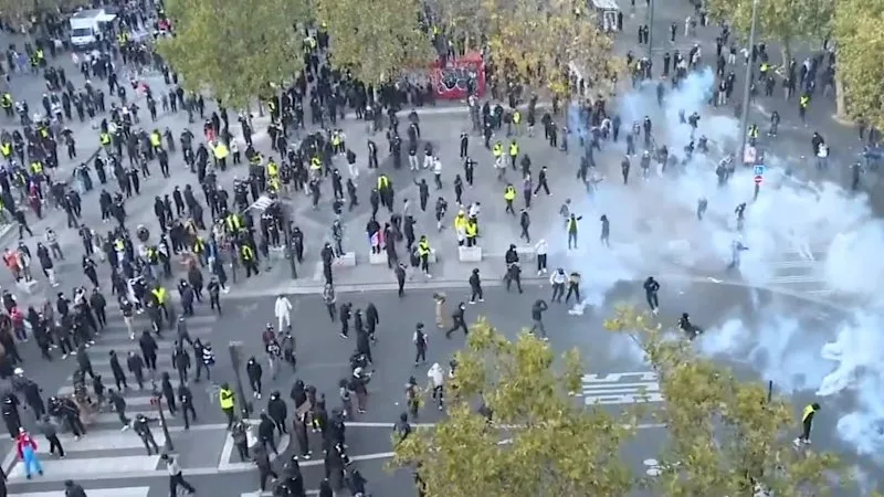 Clashes, fires and looting break out as protesters rally across France