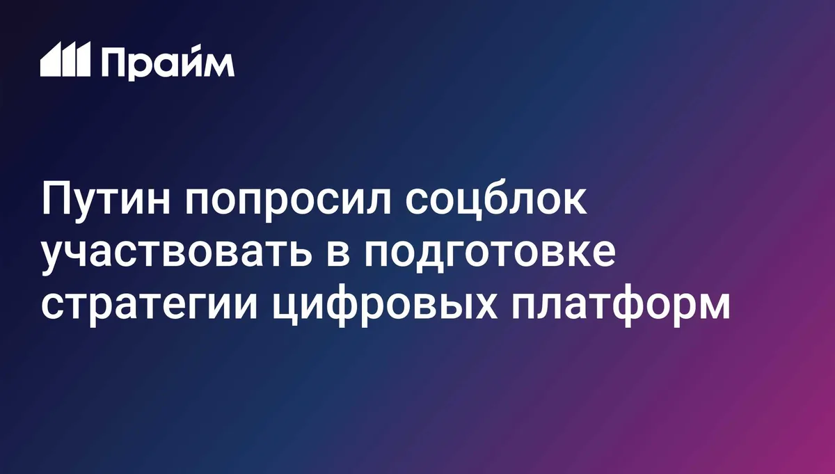 Путин попросил соцблок участвовать в подготовке стратегии цифровых платформ