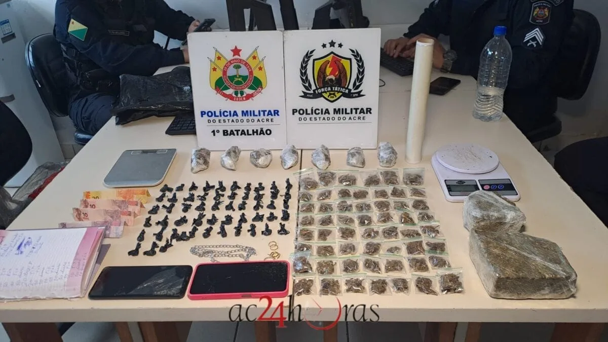 Força Tática prende três e apreende skank e cocaína durante ação no João Paulo II em Rio Branco